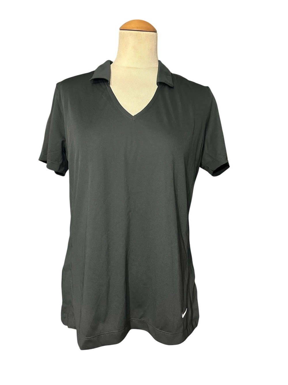 Nike Womens Vertical Mesh Polo Shirt NWT Gray Size L